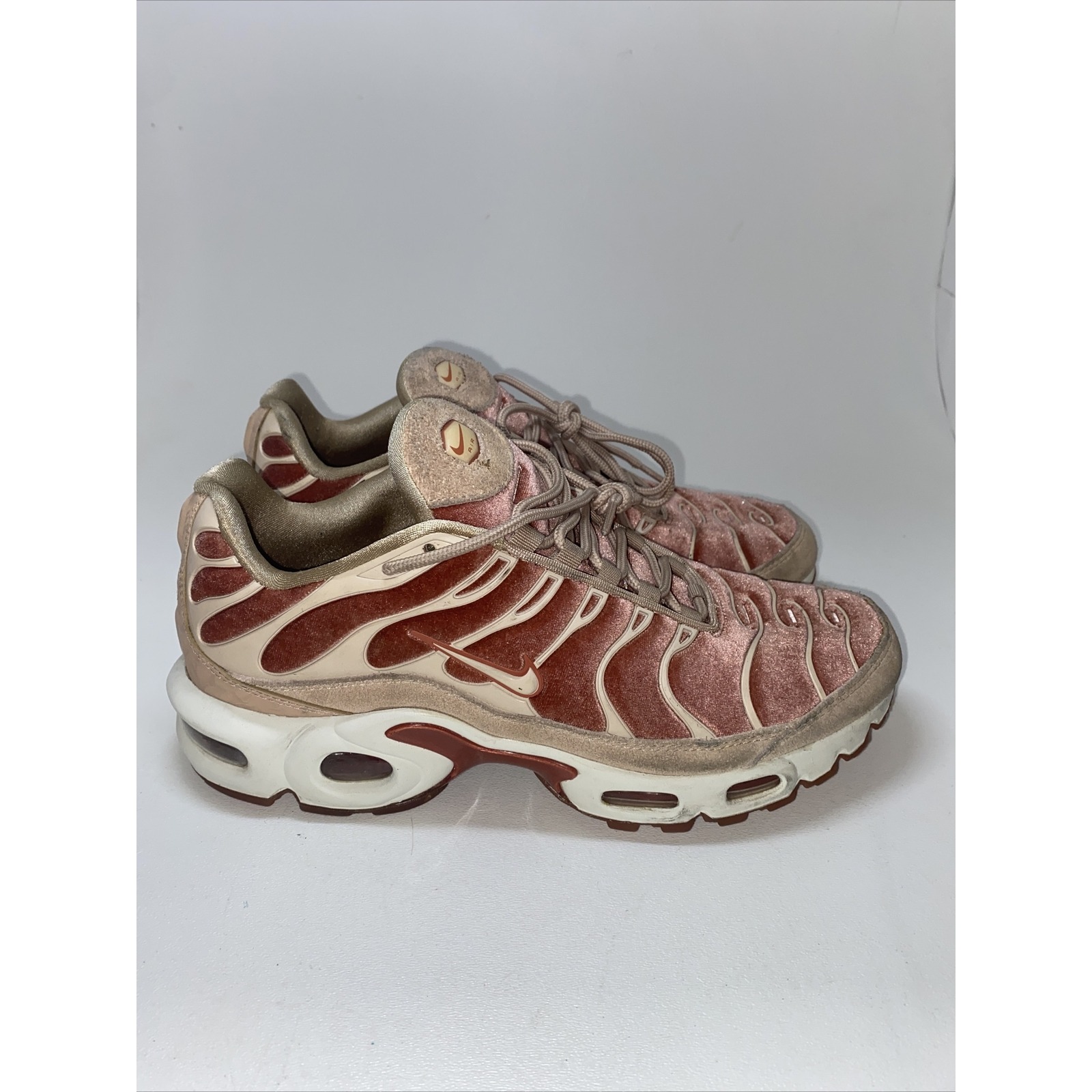Nike Air Max Plus Lx Tn 1 Womens Suede Velvet Dusty Peach Pink Ah6788-201 Sz 8.5